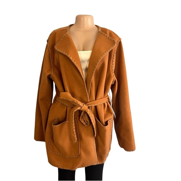 Draper James Blanket Stitch Jacket Brown - Picture 4 of 12